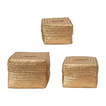 S/3 Gold Seagrass Box