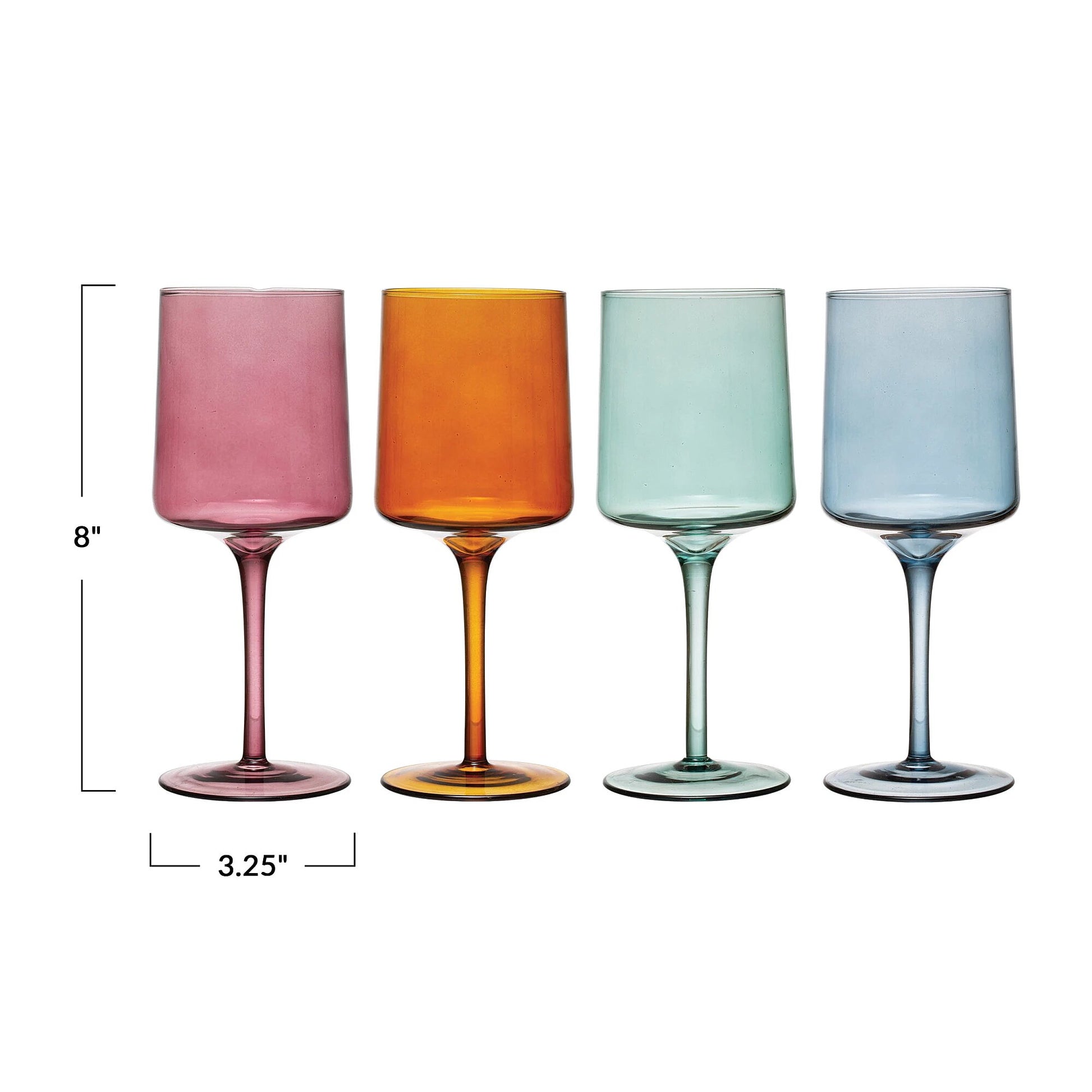 old) Now $87.74 - Set of 6 Dark Rose Color Wine Glasses – Saludi Glassware