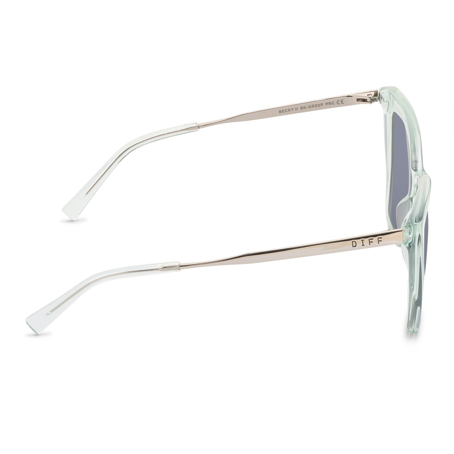 Becky II Lagoon Crystal/Grey Mirror Sunglasses