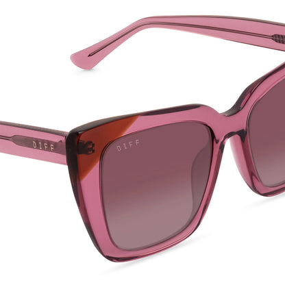 Lizzy Macarena Pink/Crystal Wine Gradient Sunglasses