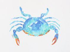 Watercolor Crab Print