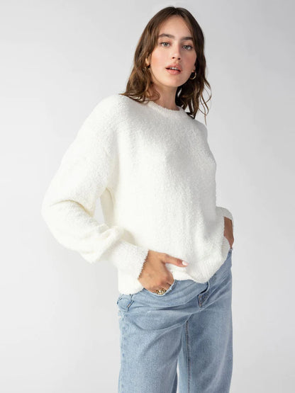 Creme Plush Volume Slv Sweater