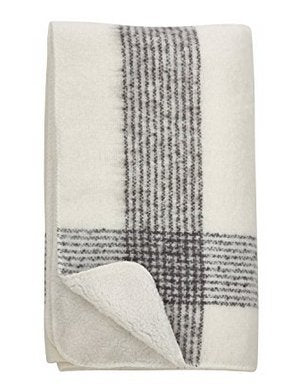 GD-Faux Mohair Sherpa Throw-Ivory