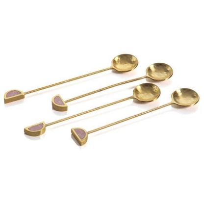 Fez Small Tea Spoons Gold & Pink