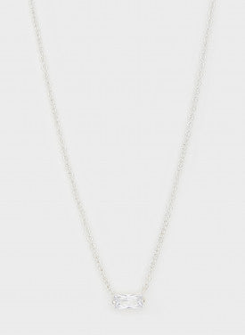 Amara Solitaire Necklace Silver