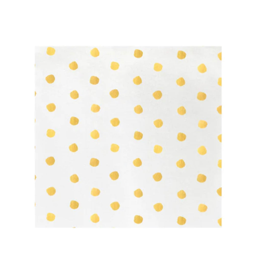 Papersoft Dot Yellow Cocktail Napkins
