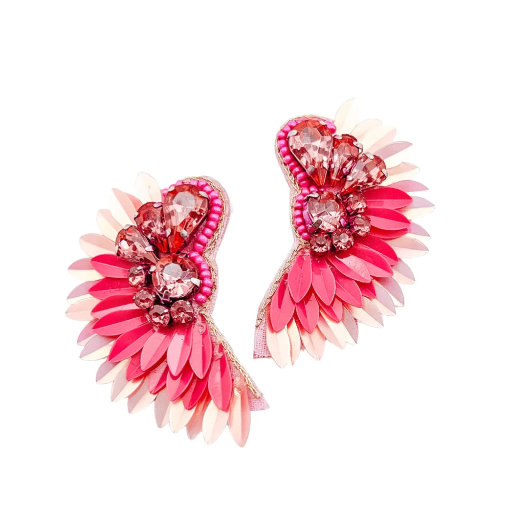 Hot Pink Glam Angel Earrings