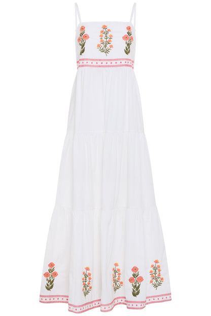 White Embroidered Isla Dress