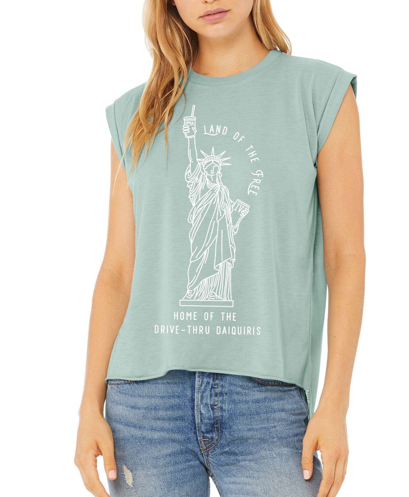 W/ Liberty & To-Go Cups For All" Cuffed Tank