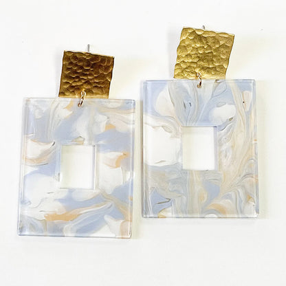 Acrylic Rectangle Square Post Earring
