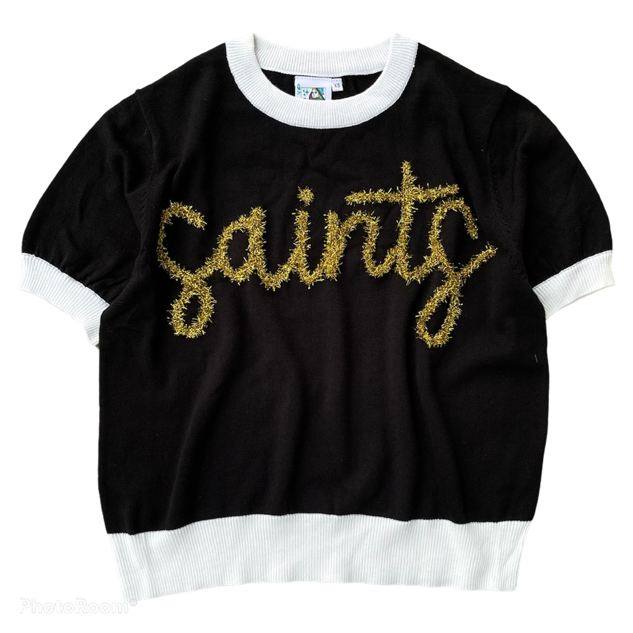 Black Saints Glitter Script S/S Sweater