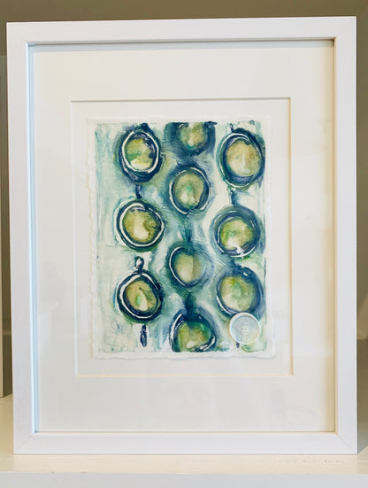 Framed 11x14 Monoprints Abstract