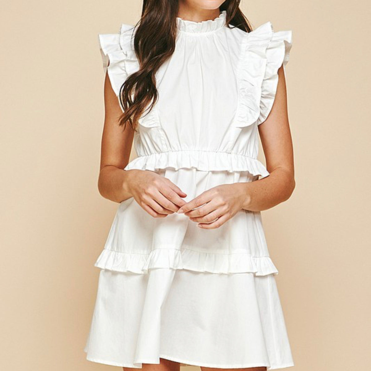 White Ruffle Mini Dress – Lucy Rose