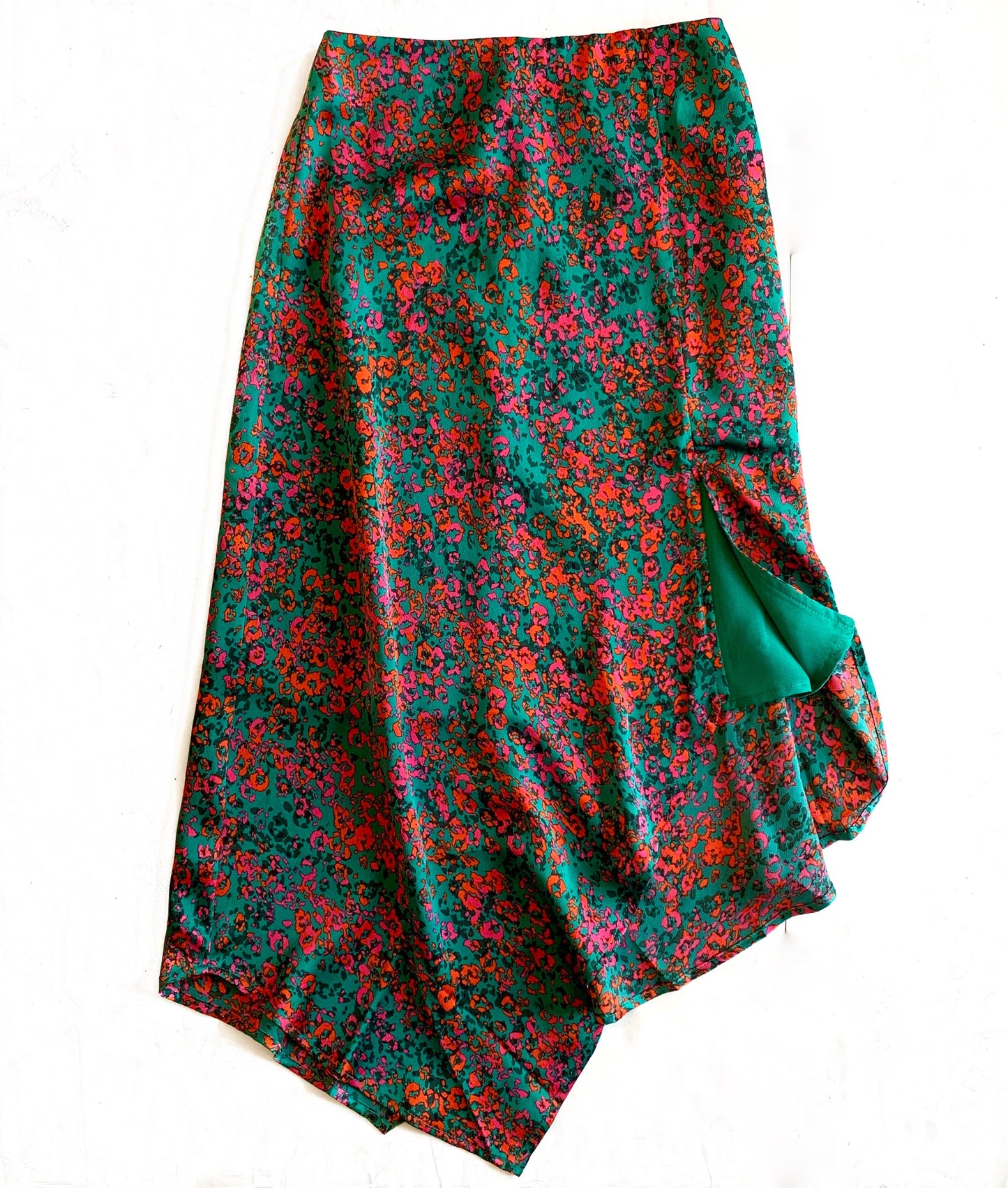 Emerald/Pink Midi Skirt