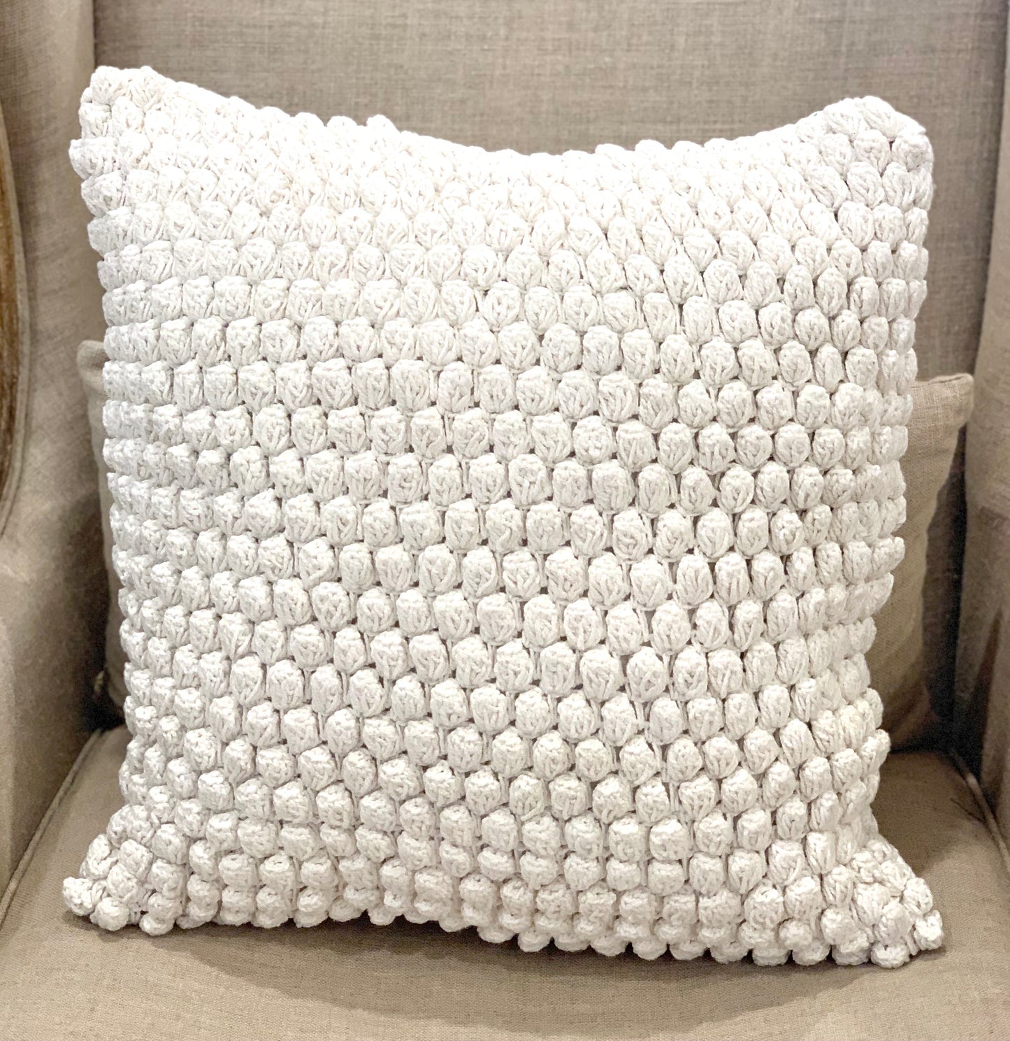 20x20 Crochet Pompom Pillow