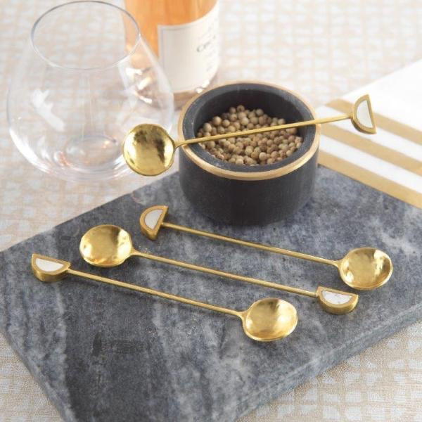 Fez Small Tea Spoons Gold & White