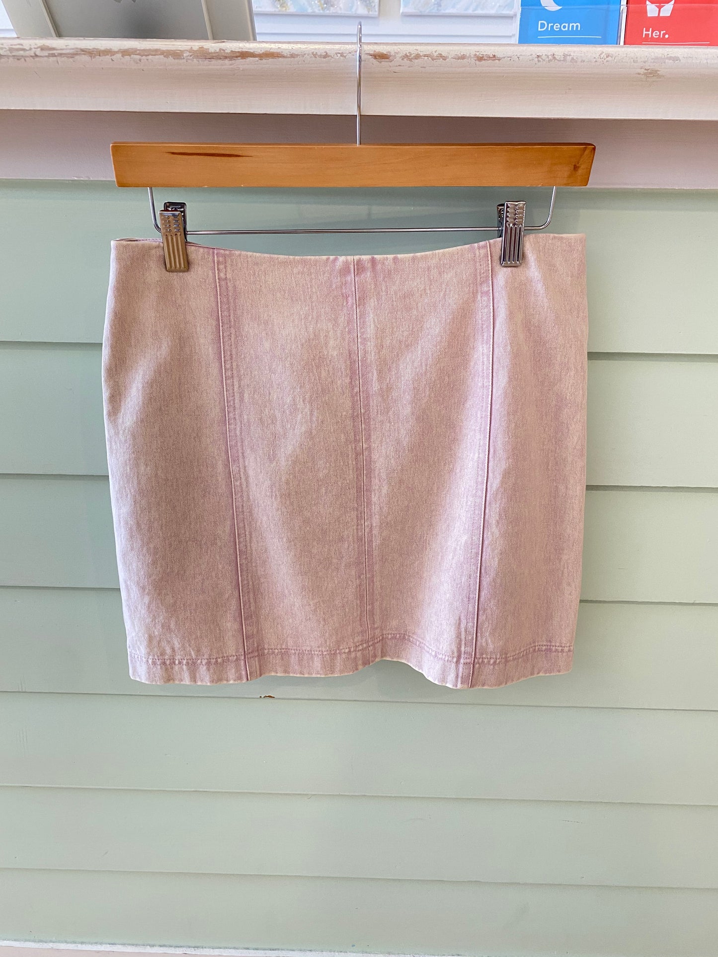 Washed Denim Mini Skirt