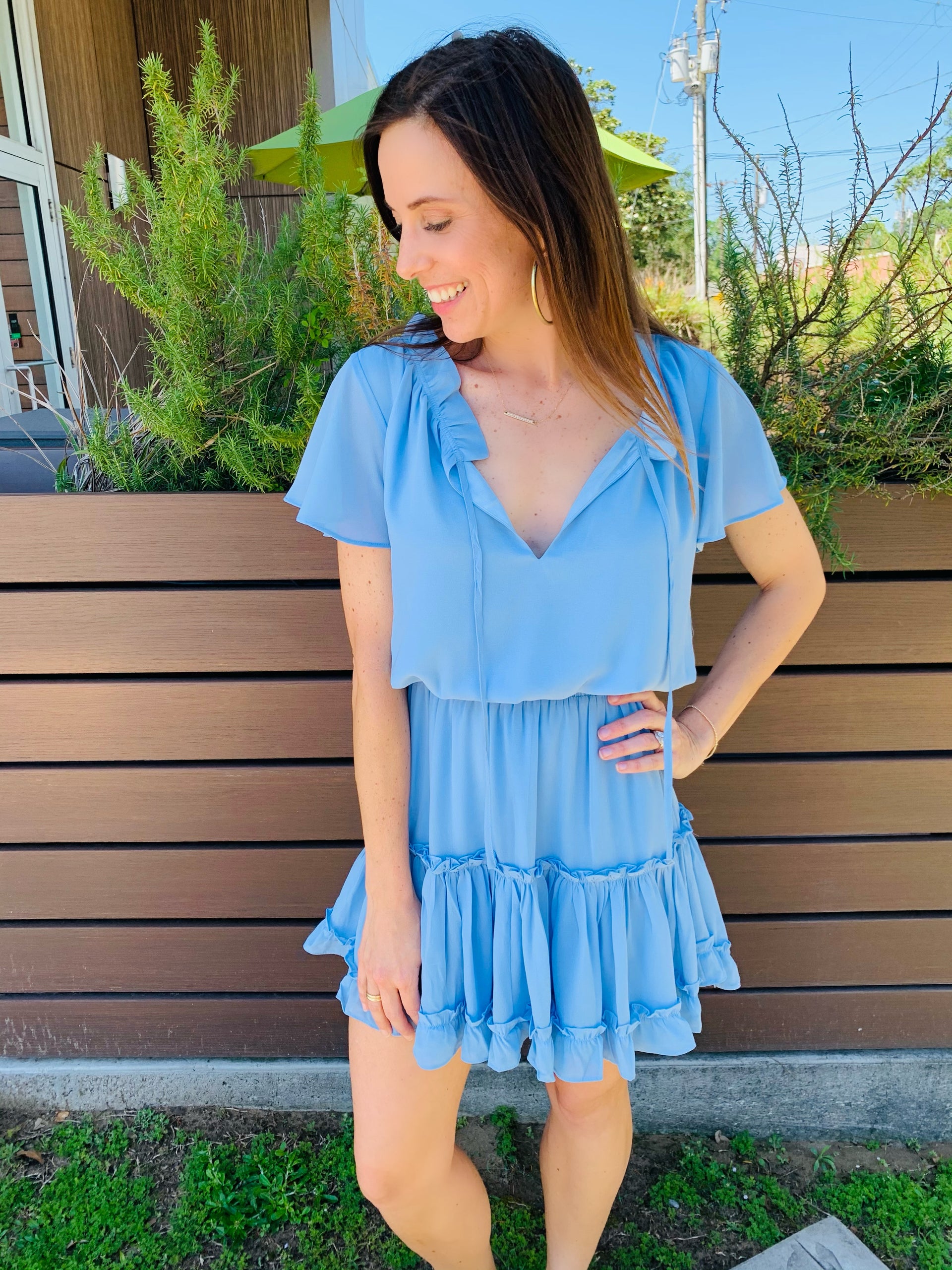 Powder Blue Roxy Dress - small