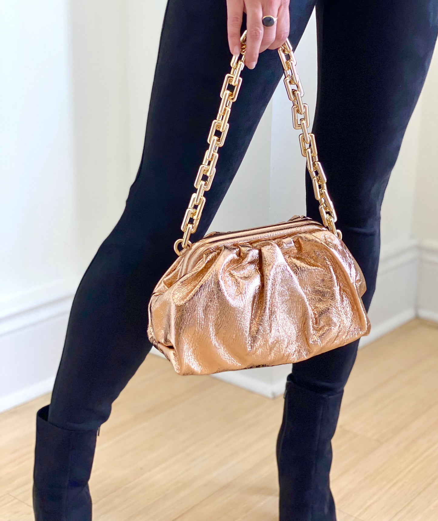 Statement Gold Chain Pouch Bag