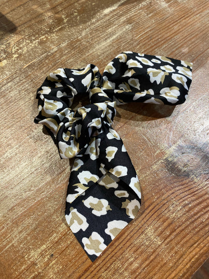 Silk Leopard Bow Scrunchie