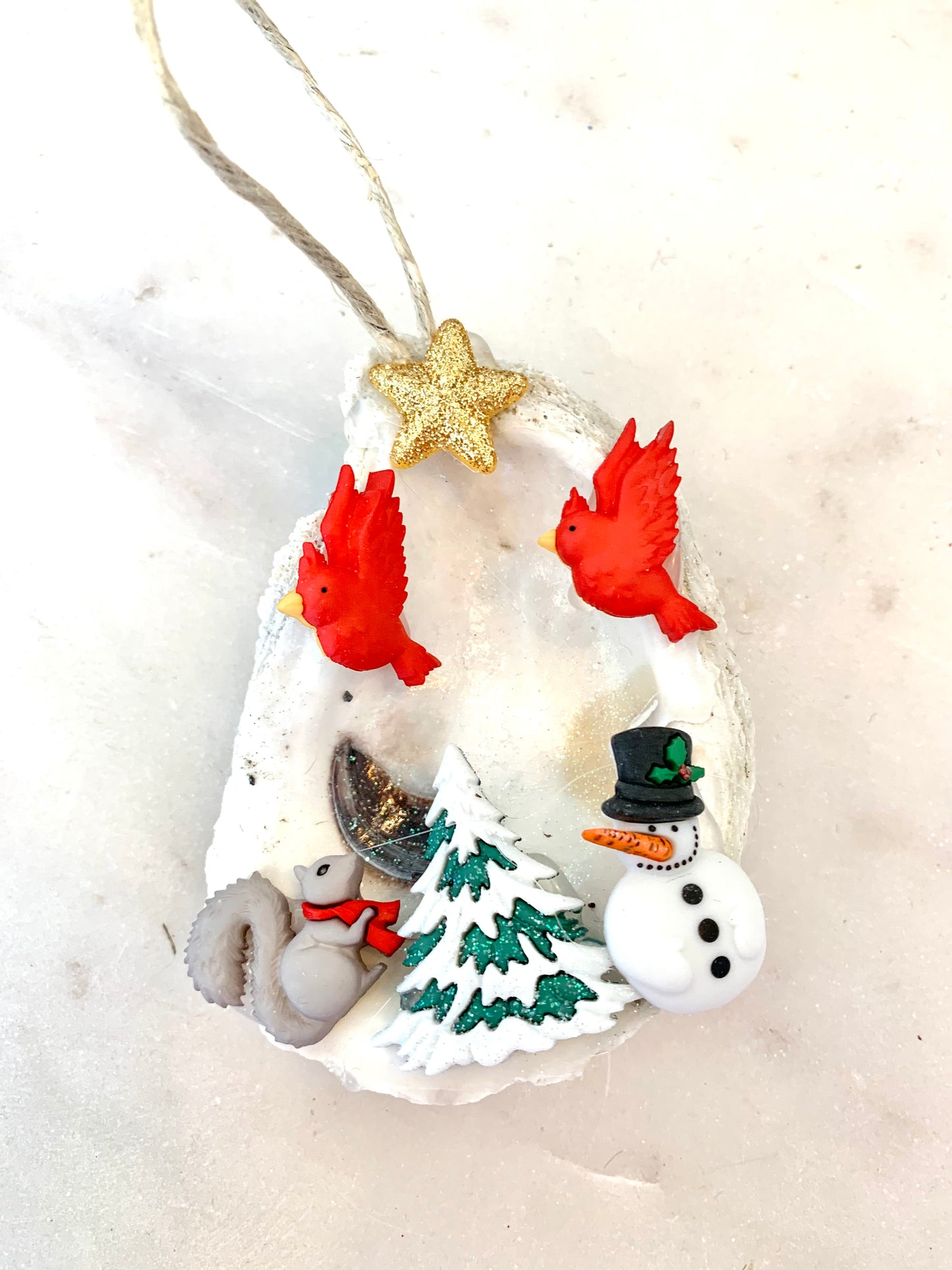 Winter Forest Oyster Ornament