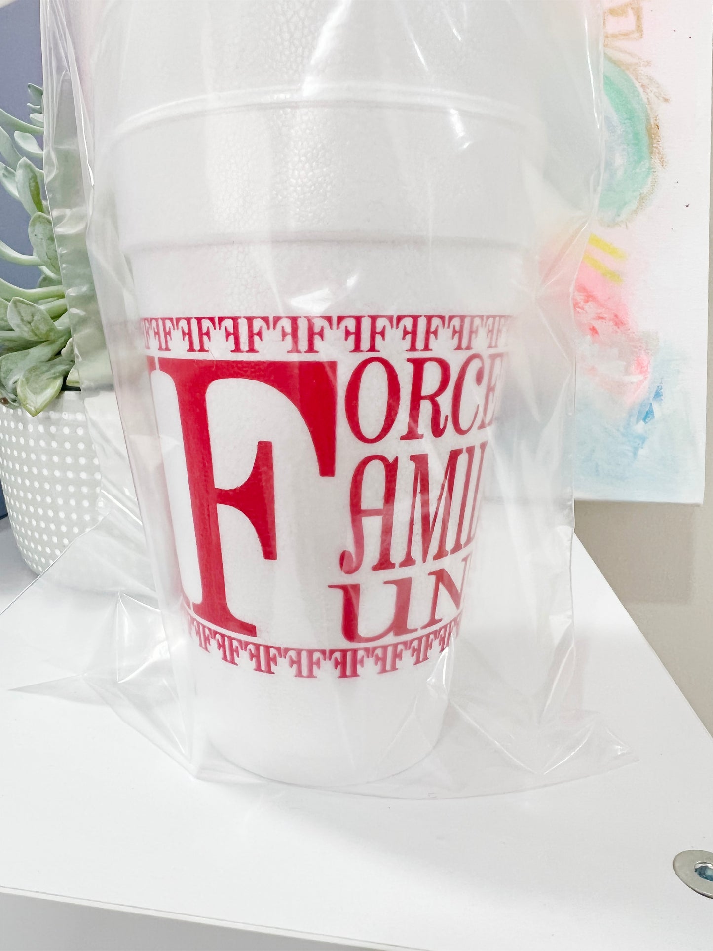 Forced Family Fun Styrofoam Cups Sleeve