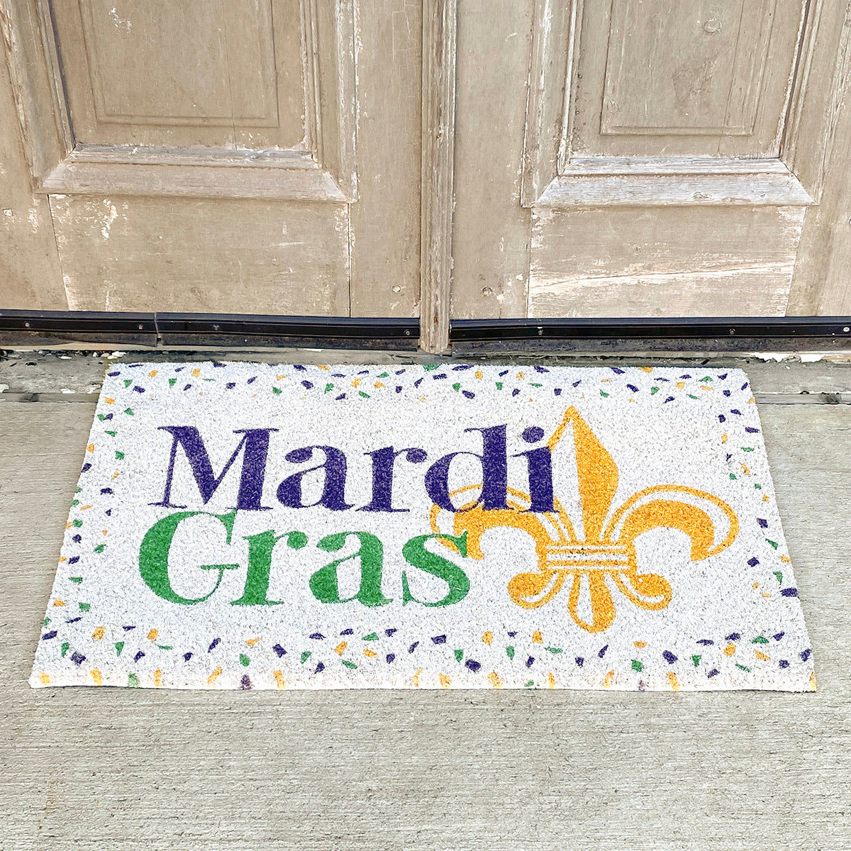Mardi Gras Confetti Door Mat