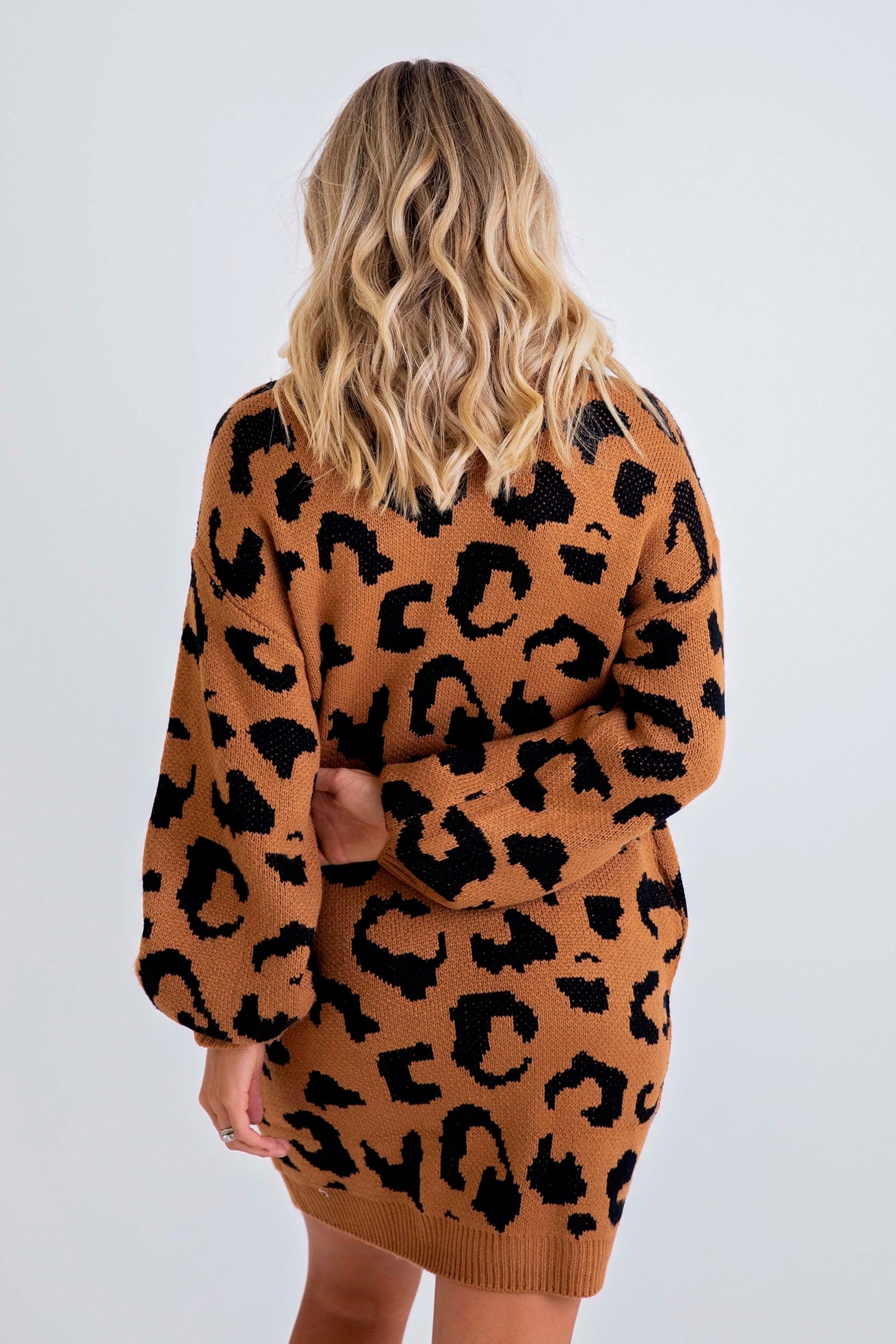 Leopard Turtleneck Sweater dress