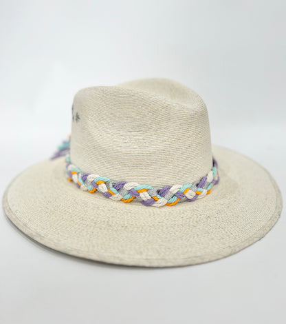 White Orange/Turq/Lav Rope Hat