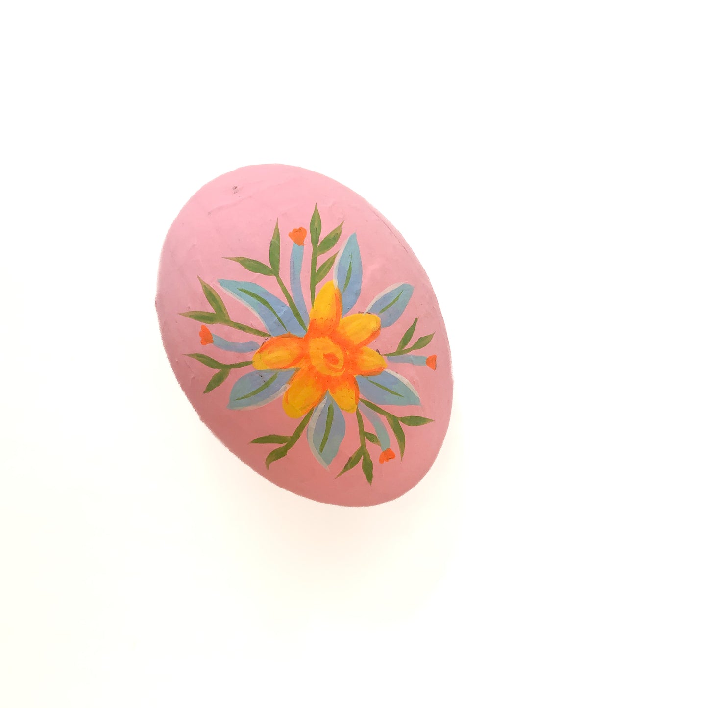 3" Hand Painted Papermache Floral Egg