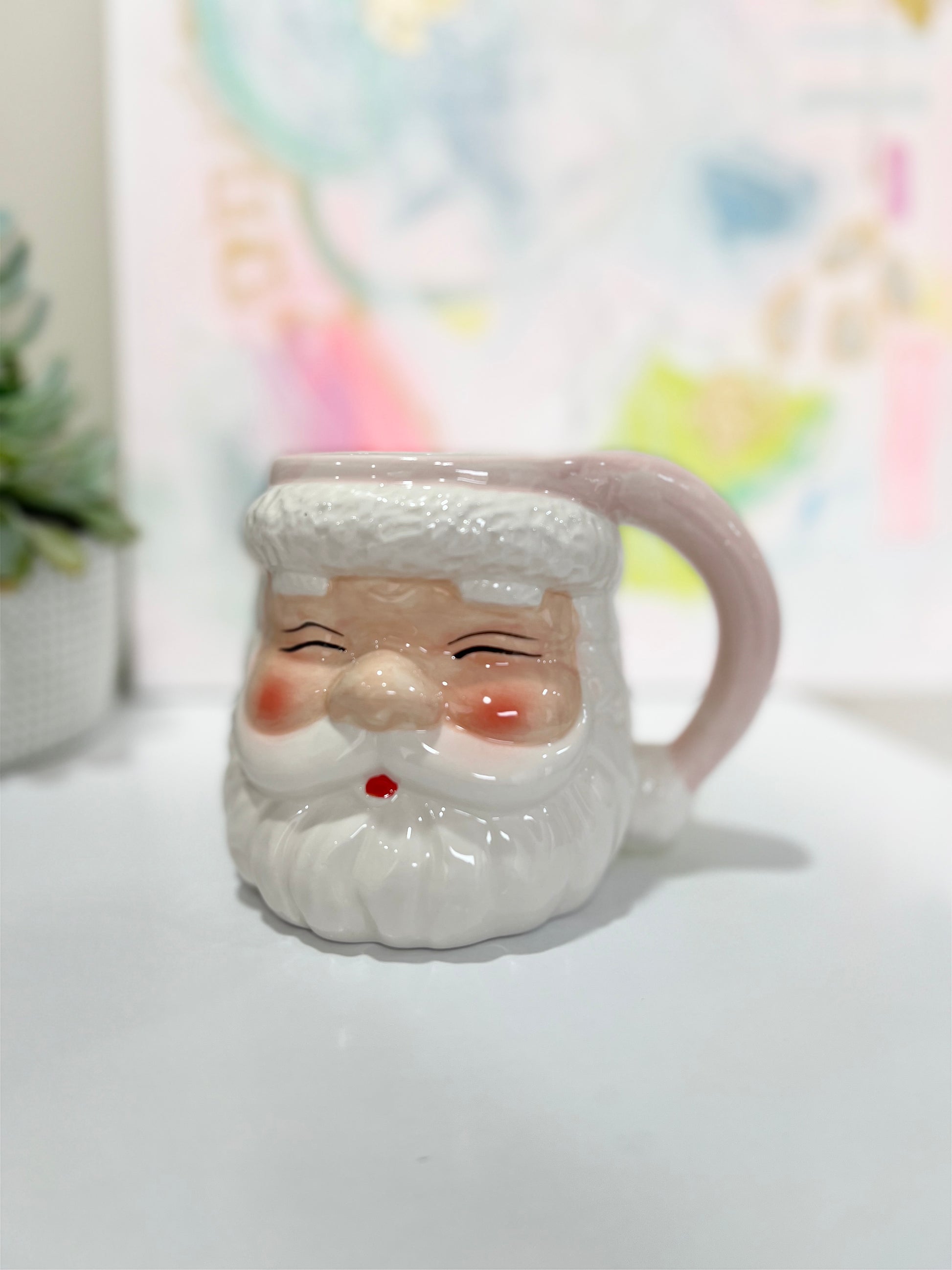 Pink Santa Aesthetic Mug, Pastel Christmas Mug, Trendy Coffee Mug, Tum –  Happy Spirit Happy Life