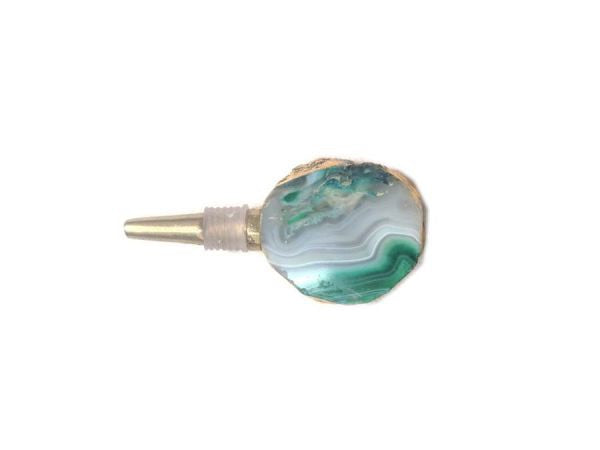 Bottle Stopper Agate w/ Gold