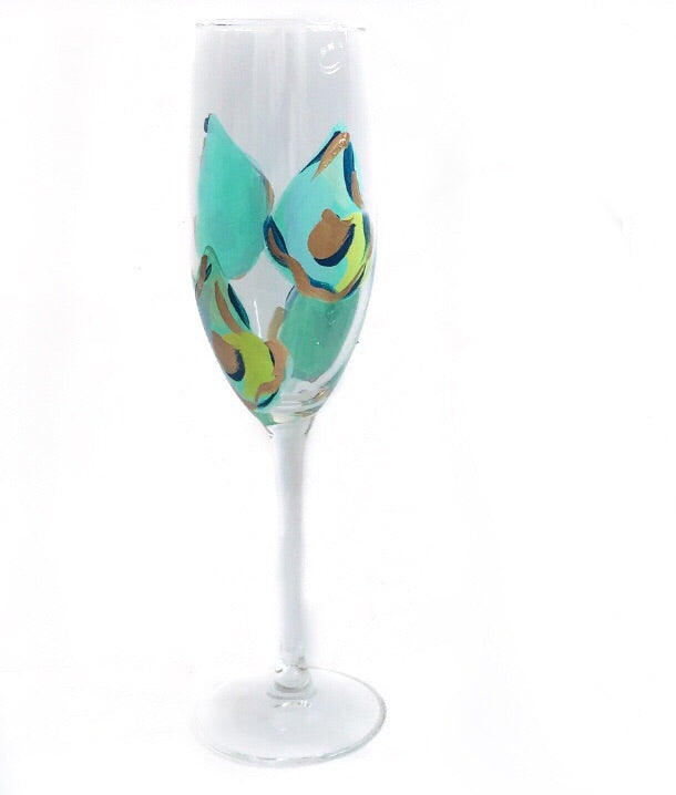 Multi Shell Oyster Blues Champagne Flute