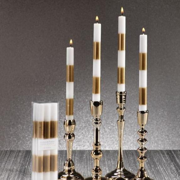 Festive Gold/White Formal Candles-set of 6