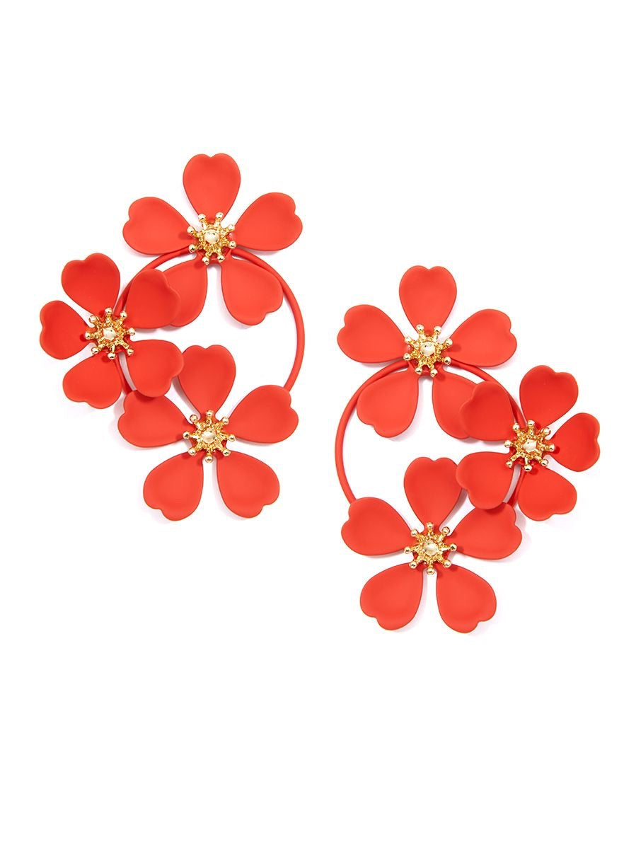 3 Flower Statement Earrings