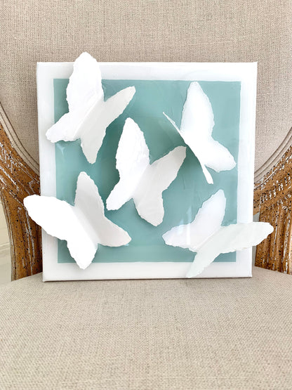 8x8 Dimensional Multi Butterfly Block Canvas