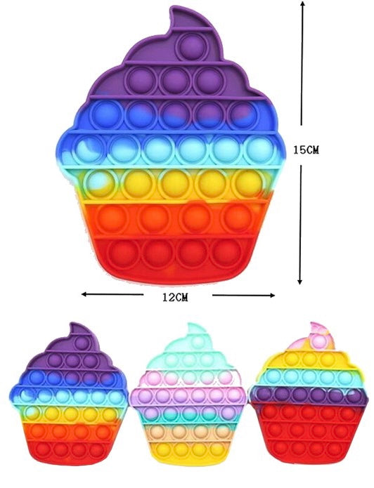 Cupcake Rainbow Dye Pop It Fidget Toy