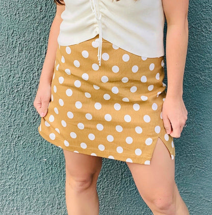 Tan/White Spot Skirt