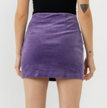 Purple Corduroy Mini Skirt