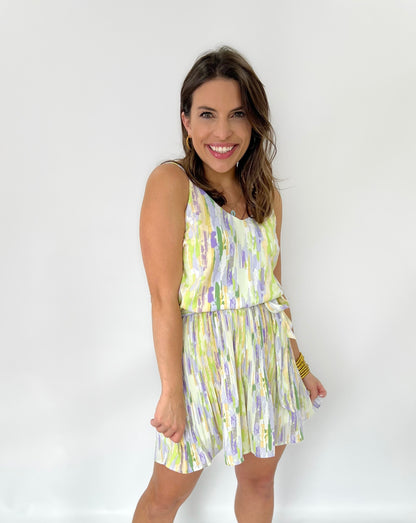 Lime/Purple Abby Romper