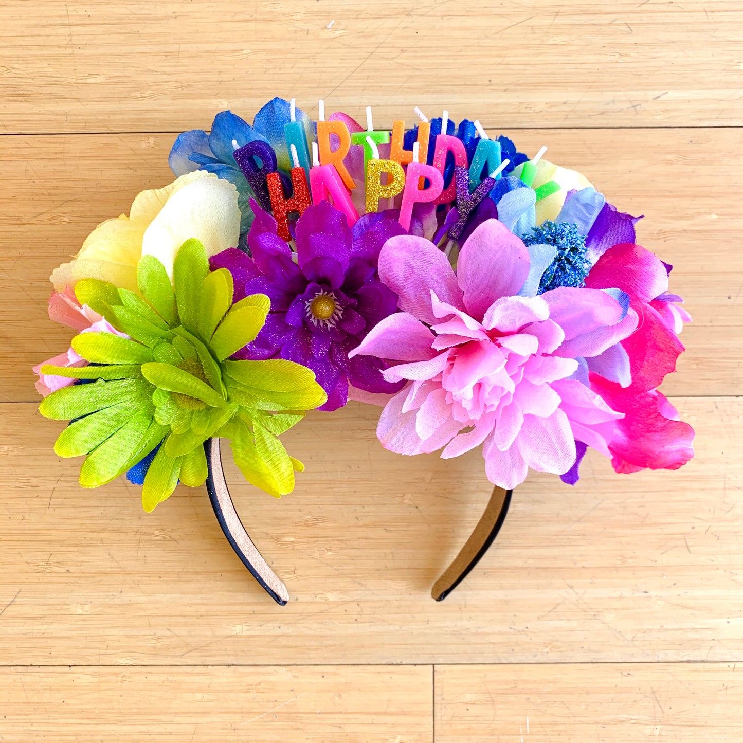 Happy Birthday Multi Floral Headpiece