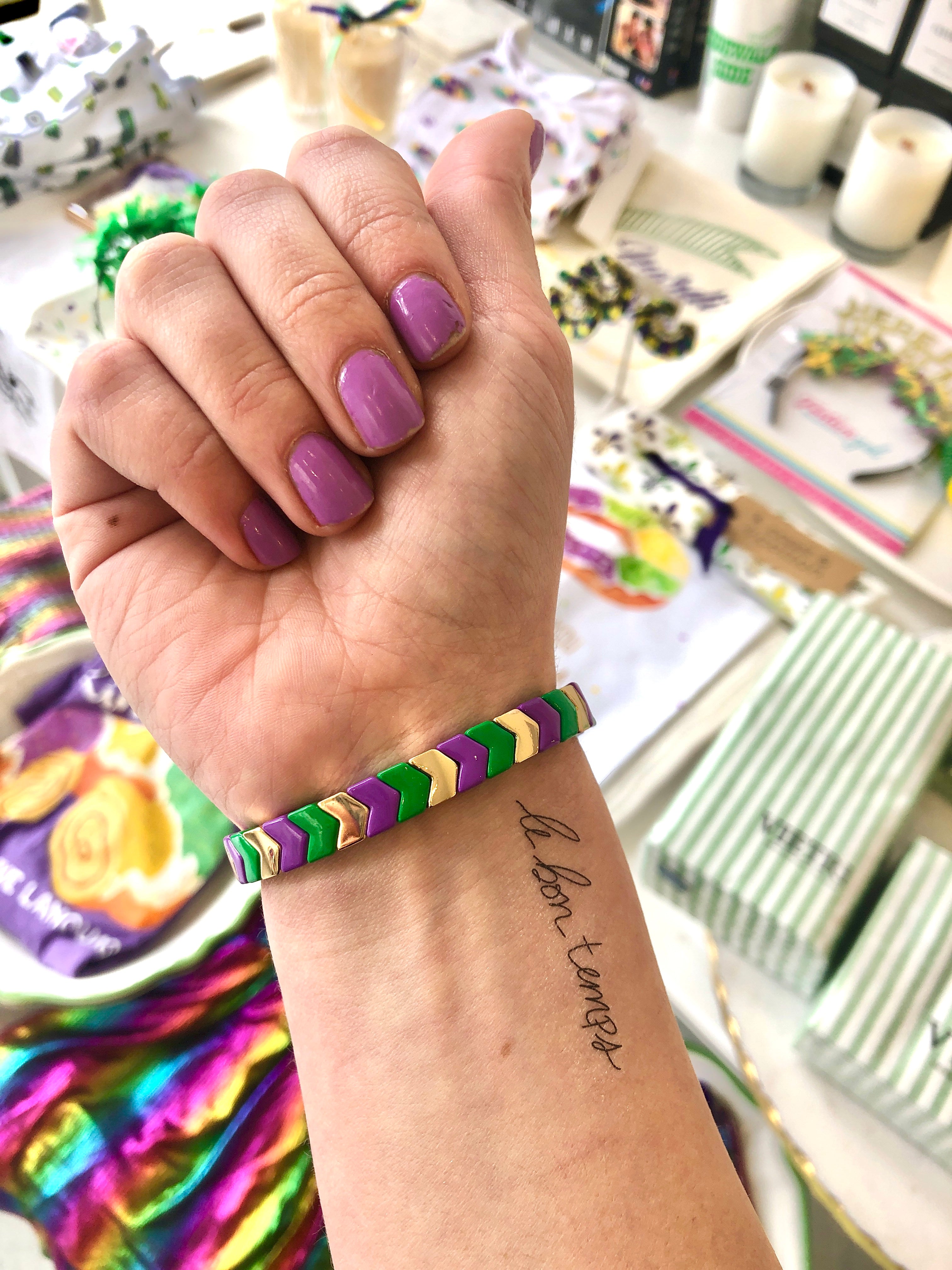 8 months healed handpoked rainbow bracelet 🌈 | Instagram