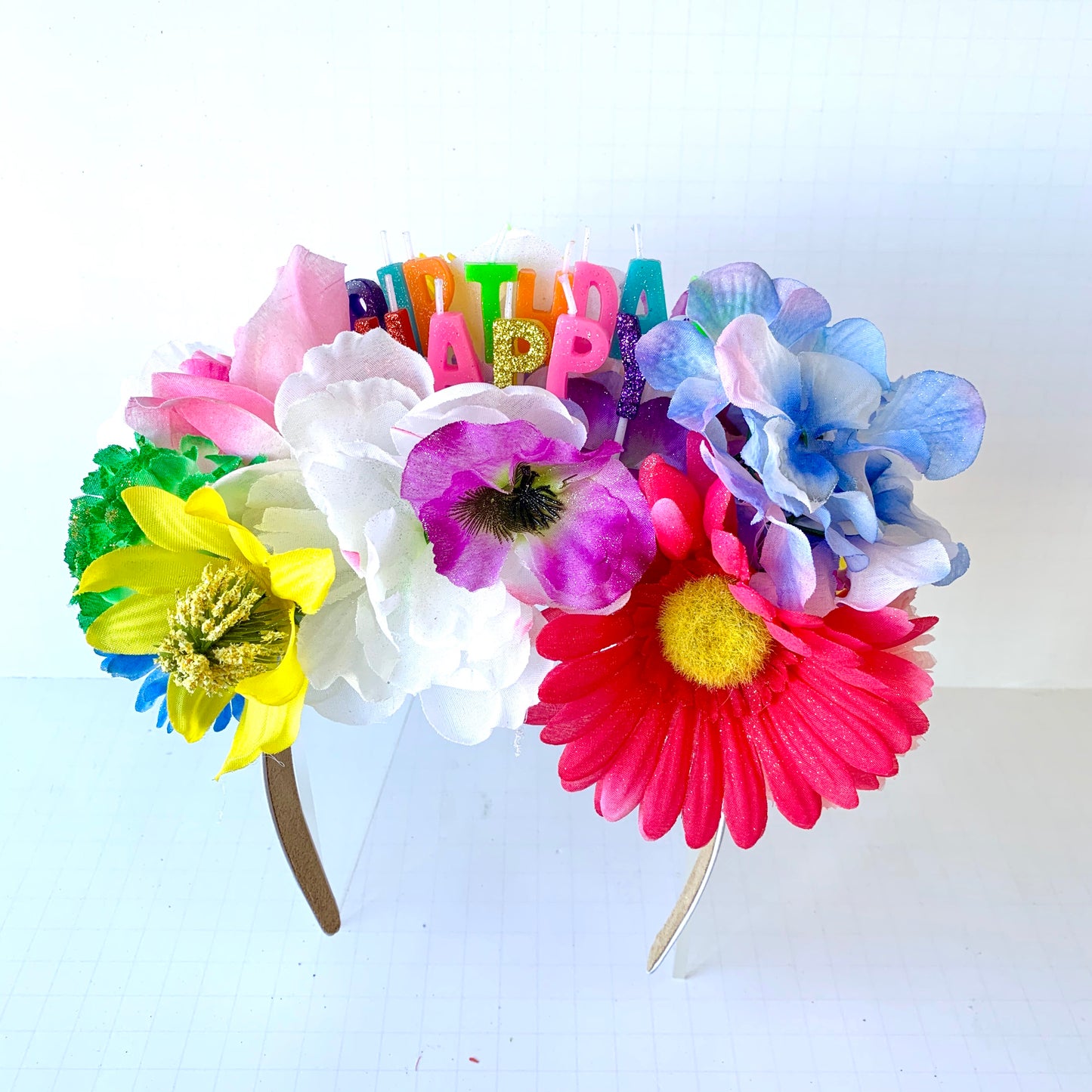 Happy Birthday Multi Floral Headpiece