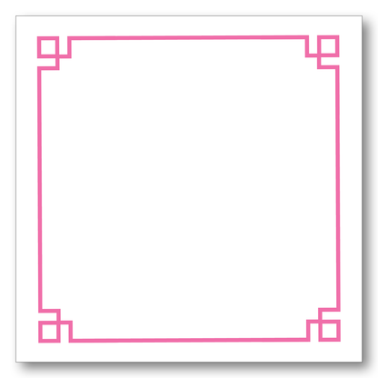 Pink Greek Key Border Square Notepad