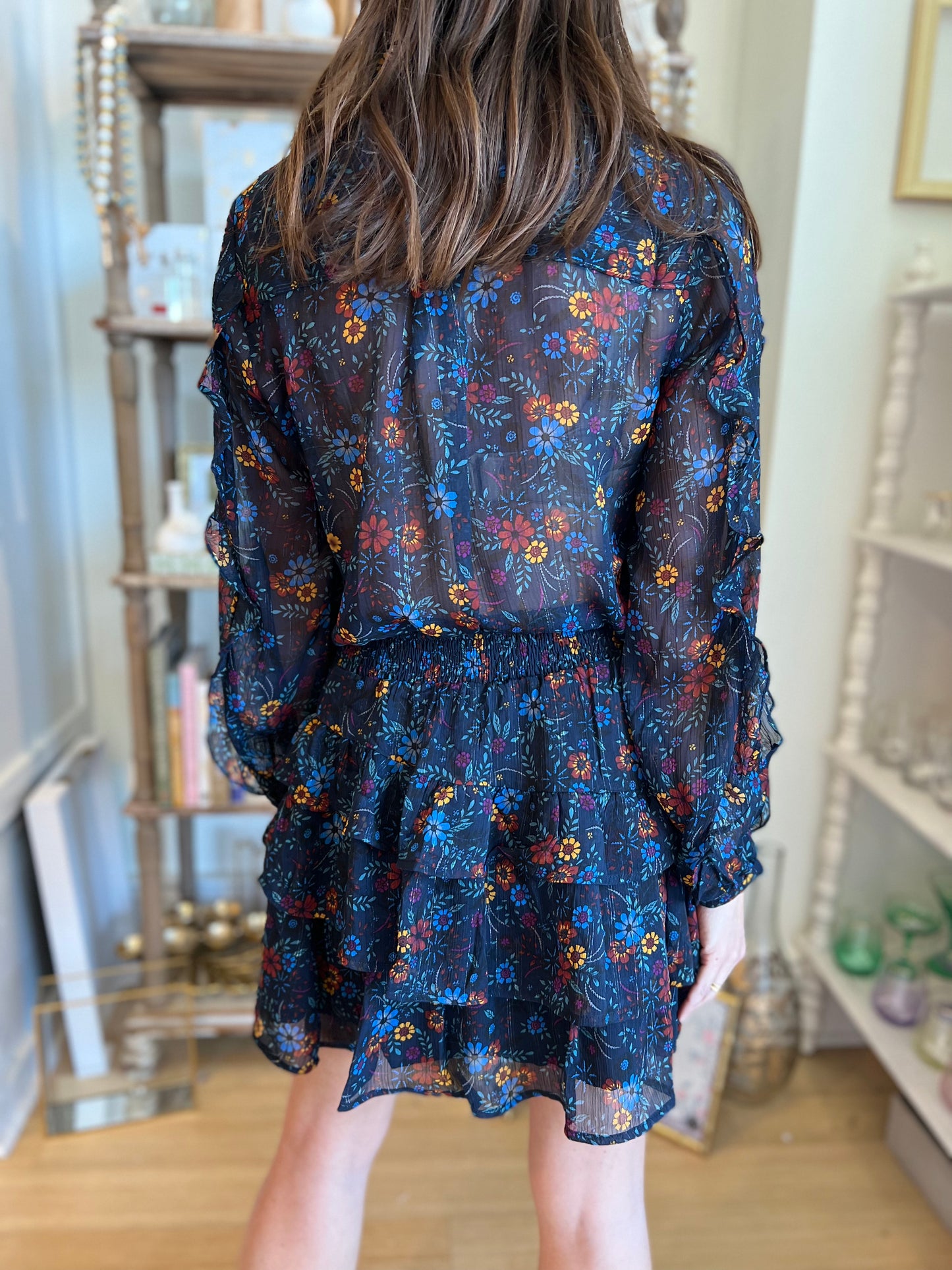 Navy Floral Midnight Festival L/S Top