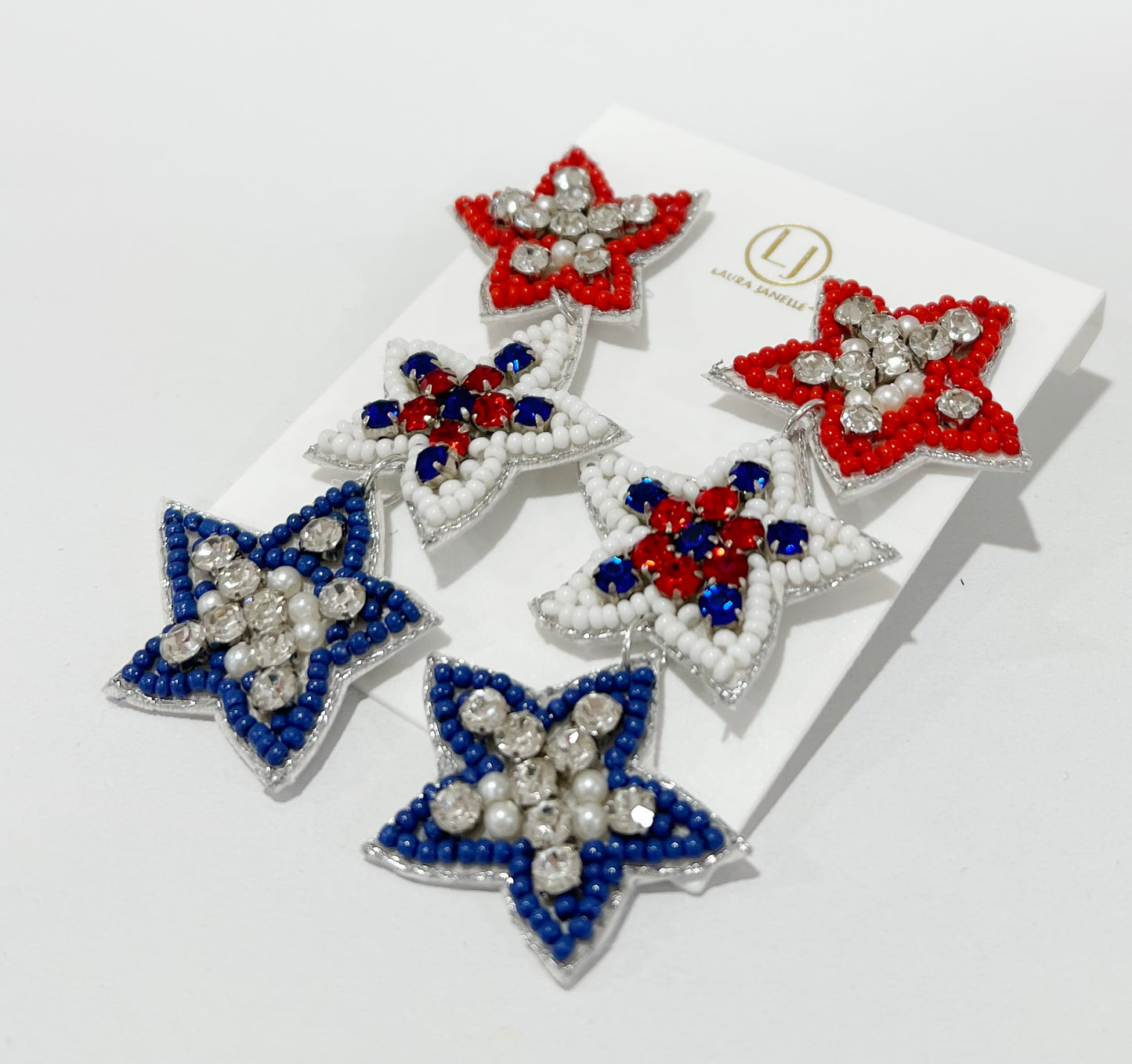Red White Blue Star Earrings