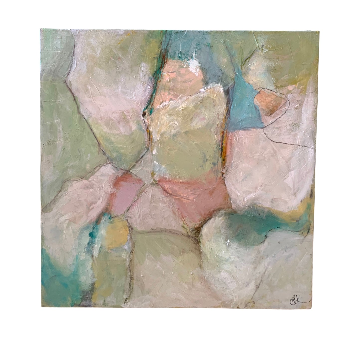 20x20 Pink/Green Abstract
