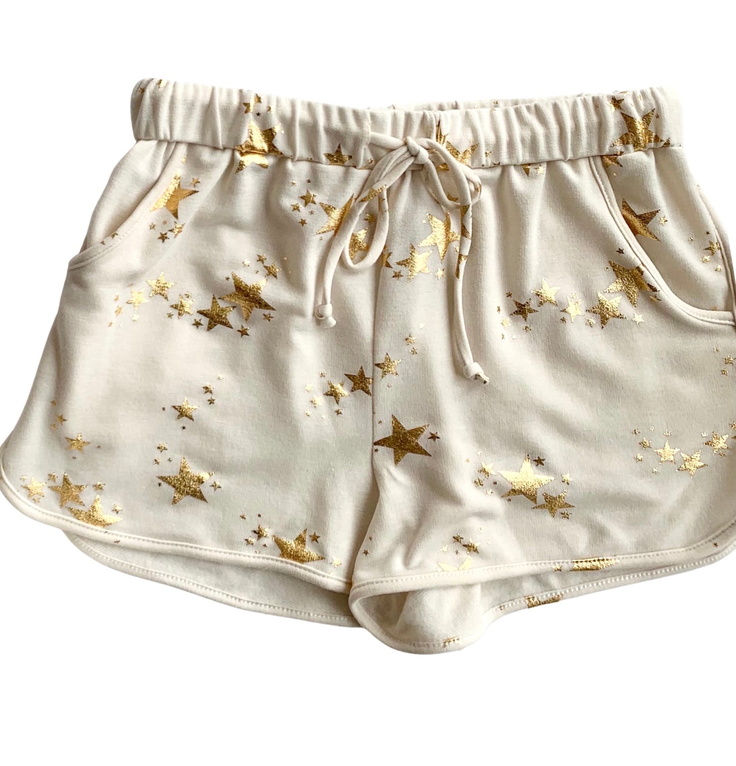 Ivory Lounge Shorts w/ Gld Stars
