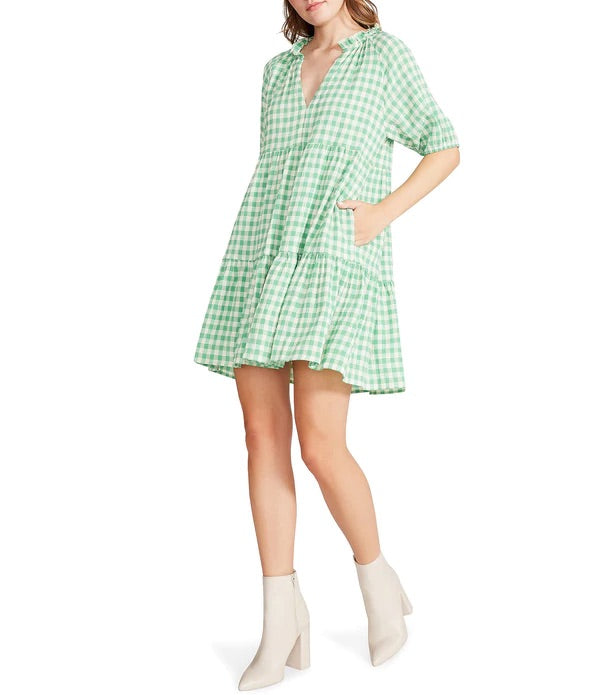 Basil Green Picnic Ready Gingham Dress Lucy Rose Basil Green Picnic Ready Gingham Dress Lucy Rose