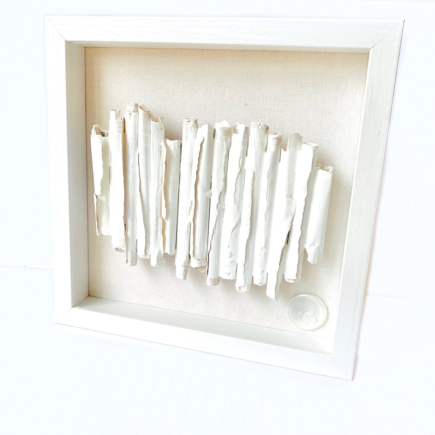 10x10 Framed White Scrolls